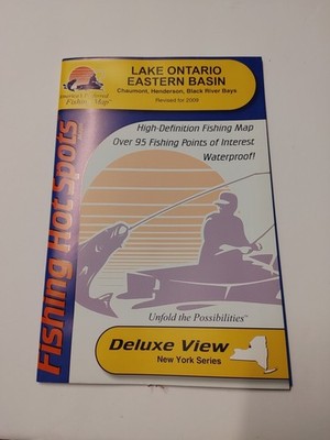 Lake Ontario Eastern Basin NY Series Fishing Hot Spots Waterproof Map Deluxe
