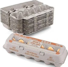 MT Products 12-Count Printed Natural Pulp Egg Cartons   Pack of 25