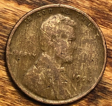 1924 Lincoln Wheat Cent Woody Wood Grain mauvais alliage unique erreur d'appel des yeux