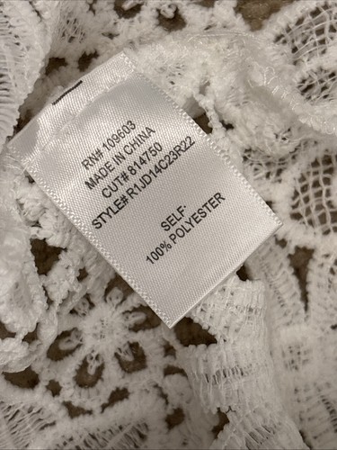 New w/ Tags Chris McLaughlin White Crochet Topper Shrug Cardigan SZ XL - Picture 16 of 17