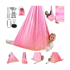 Sensory Swing for Kids Indoor  Outdoor Double Layer Therapy Cuddle Hammock C...