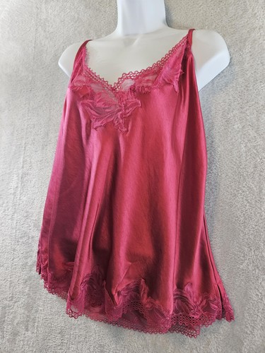 Soma Sensual Lace Camisole Womens XXL Pink Red Satin Sleepwear Lingerie Top - Picture 6 of 14