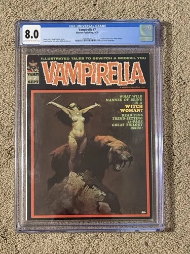 Vampirella #7 -Warren Publishing (Sept ‘70) CGC Grade 8.0 - Frazetta Cover!