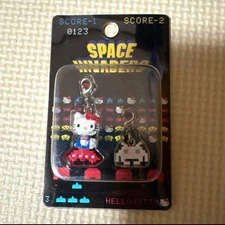 Sanrio Hello Kitty Space Invaders 8bit Mascot Charm Ultra Rare Keychain Acrylic