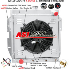 3 Row Aluminum Radiatorshroud Fan For 1955-1957 56 Ford Thunderbird T-bird V8
