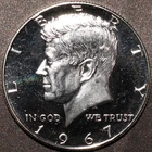 1967 SMS 50C 40% Silver Kennedy Half Dollar Cameo