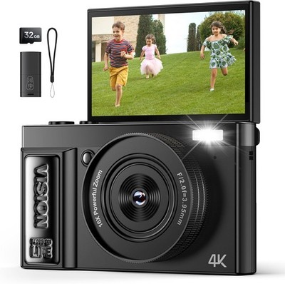 PSTLTHIH Digital Camera 4K, Black, Model: A9