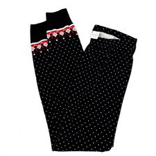 Hannah Andersson Fair Isle Christmas Pajama Women's S Black Snowflake Nordic NEW