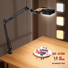 Overhead Phone Mount with LED Selfie Light and Bluetooth Remote, Rechargeable