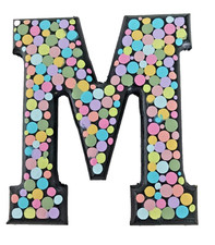 Dot Painted Wood Letter-M