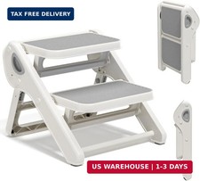 MoreFeel Foldable Toddler Step Stool for Bathroom Sink - 2-Step Kids Stool for P