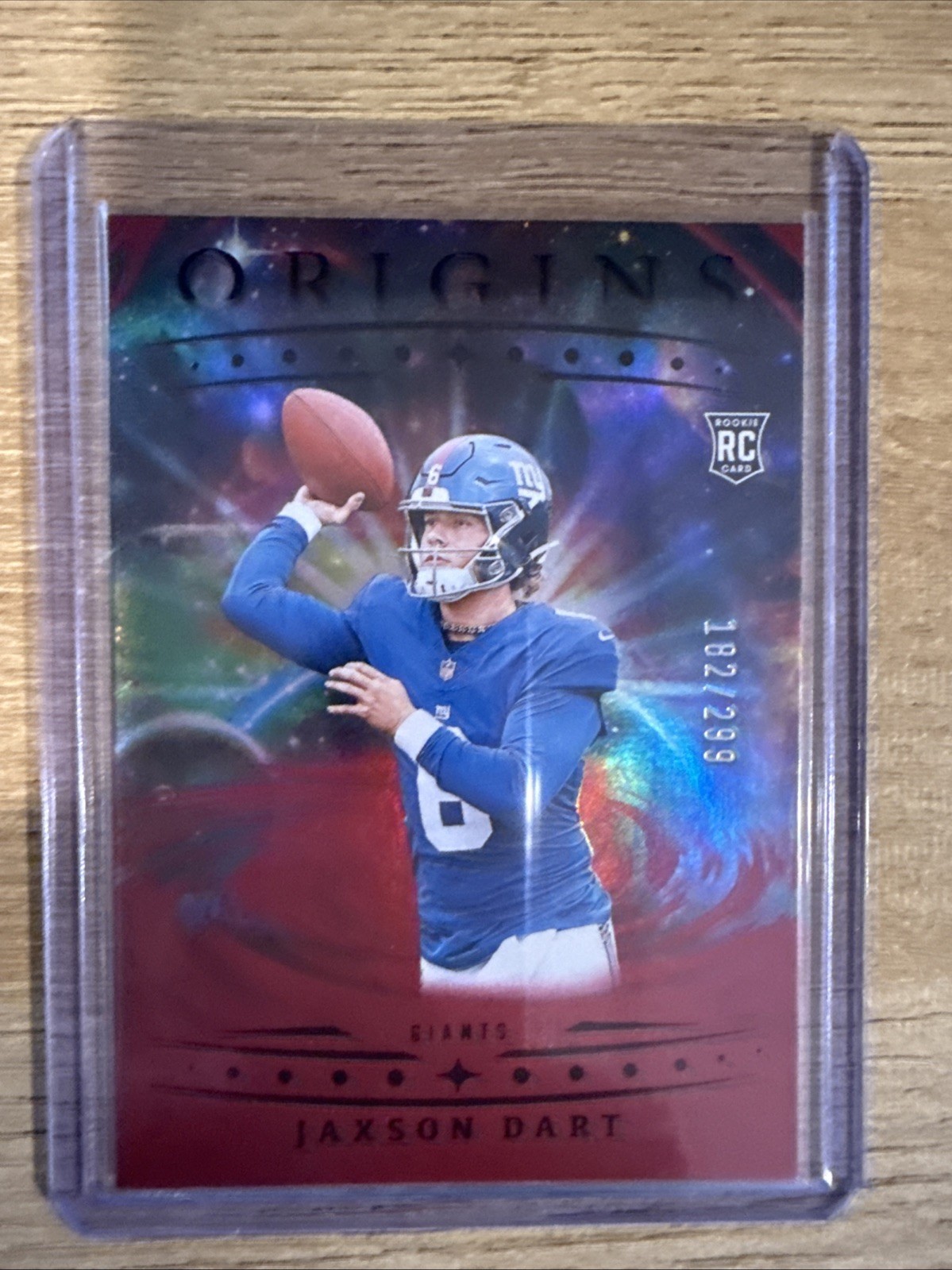 2025 Panini Origins - Rookies Jaxson Dart #145 Holo Red 182/299 RC