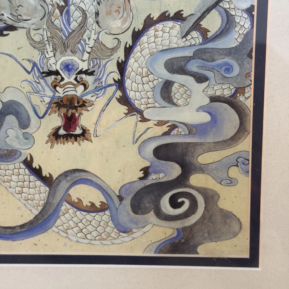 Charlotte Fung Miller Signed Chinese Hand Painted Calligraphy Dragon FRAMED - Image 4 of 4