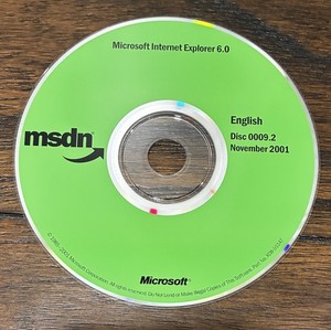Vintage Microsoft Internet Explorer 6.0 MSDN CD