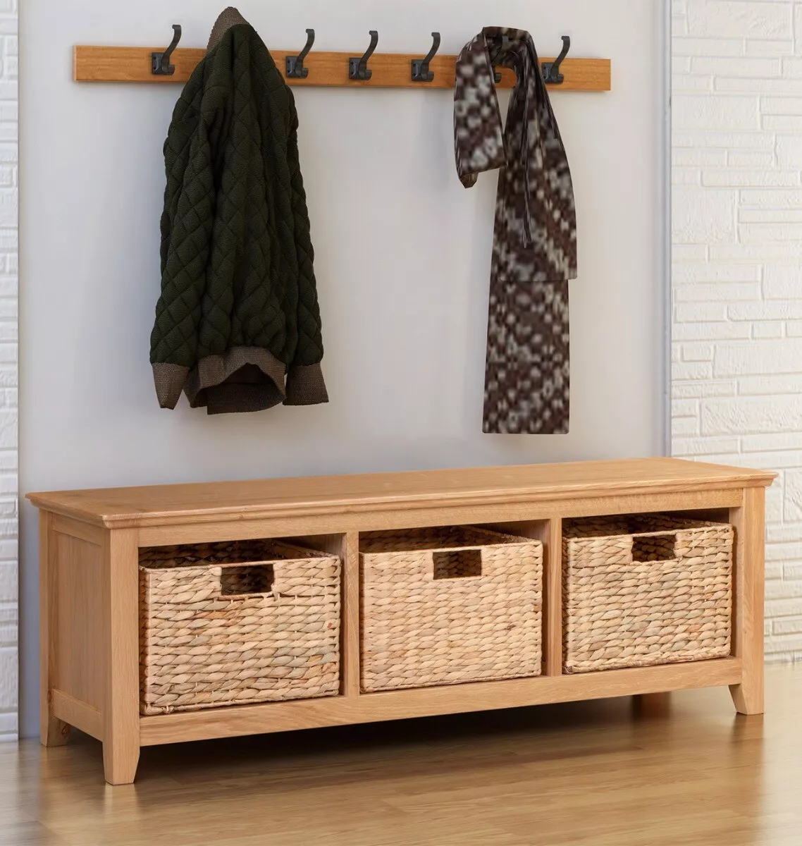 Small wooden storage bench deals