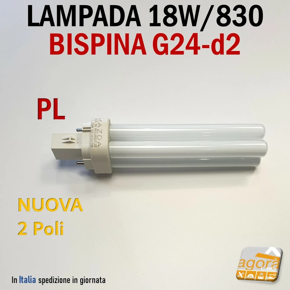 Lampada 18W G24d-2 INC/830 2B 1200 Lumen MAZDA PHILIPS per lampade PL negozio - Immagine 3 di 4
