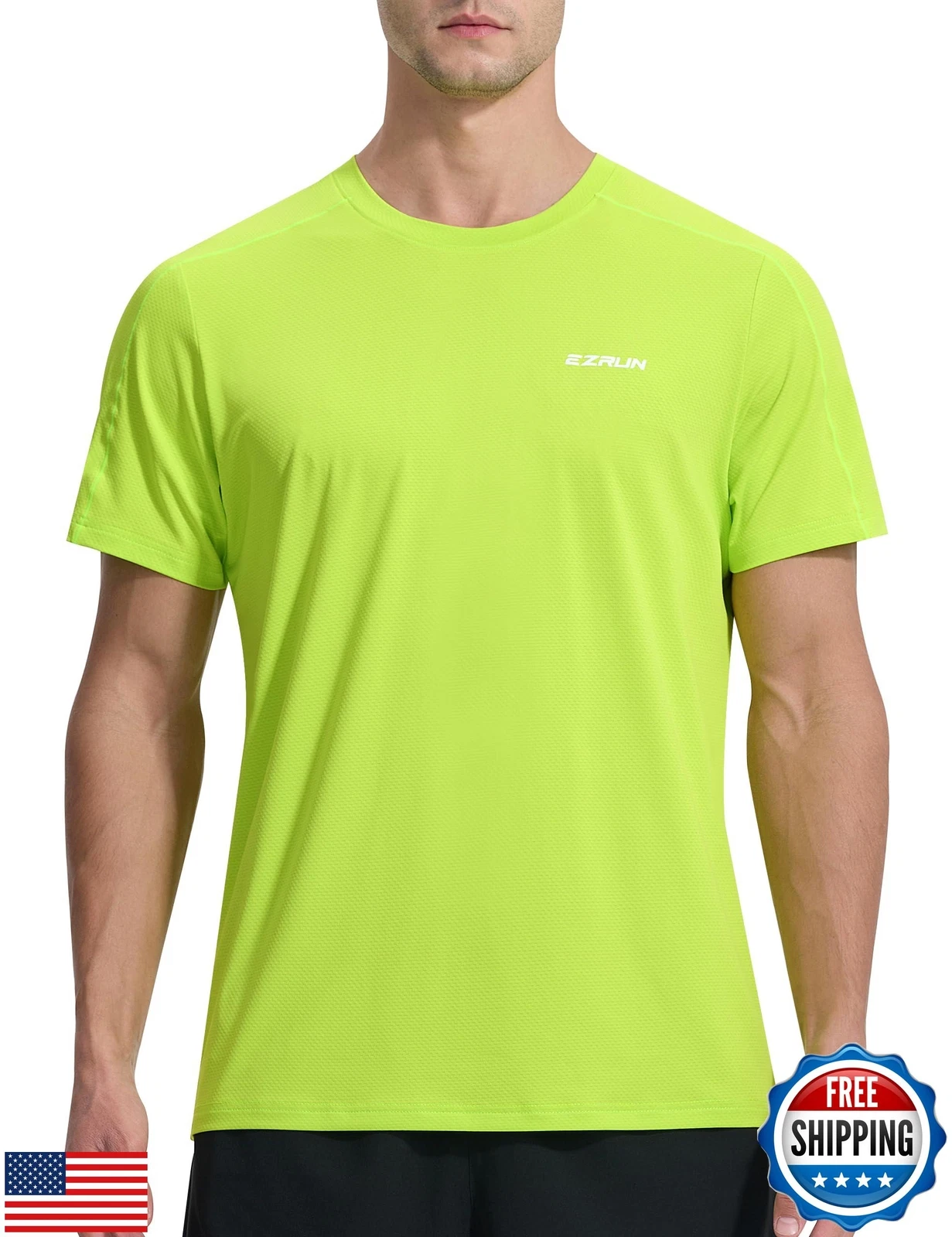 EZRUN Men's Lightweight Short Sleeve T-Shirt Quick Dry Workout Running Athlet