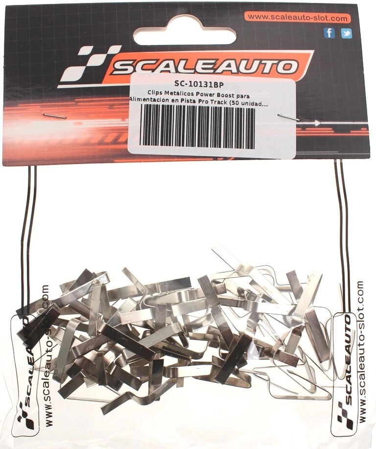 Scaleauto SC10131BP Stromeinspeisung Power-Bahnclips 50er f.Schienen Carrera 124