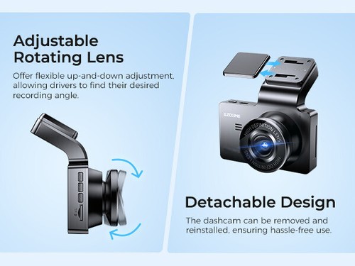 AZDOME 1080P Front+Rear Dash Cam WDR Night Vision Car WiFi G-Sensor&Hardware Kit - Picture 10 of 13