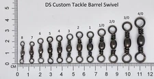 50 pcs Barrel Swivel  size 8 to 4/0 fishing tackle rolling connector