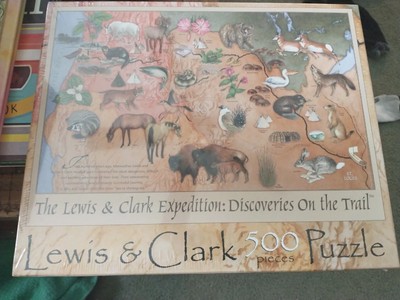 New LEWIS & CLARK EXPEDITION DISCOVERIES On The Trail Map 500 PC Jigsaw Puzzle