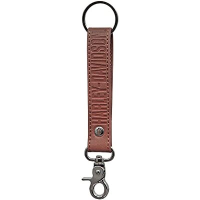 Harley-Davidson Tan Brown Vinyl Strap Key Chain with Harley Davidson Text 4543
