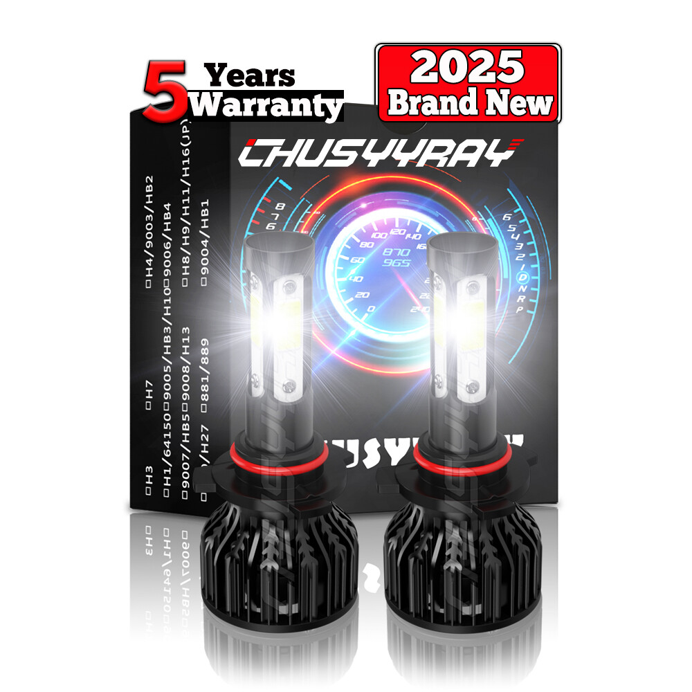 9005 HB3 LED Headlight Bulbs Kit Super Bright 6500K White 33000LM High Low Beam