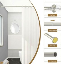 Brushed Nickel Shower Curtain Rods - 31-80 Inch Sping Tension Shower Rods for Ba