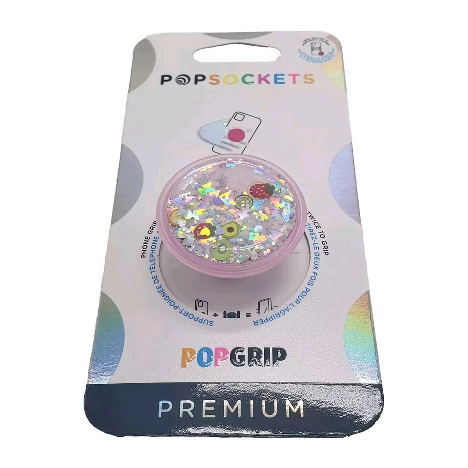 PopSockets Phone Grip Stand Tidepool Liquid Glitter Fruit POPGRIP LUXE PopSocket - Image 3 of 4