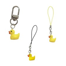 Yellow Duck Phone Charm Accessory Fade Resistant Animal Keychain Bag Decoration