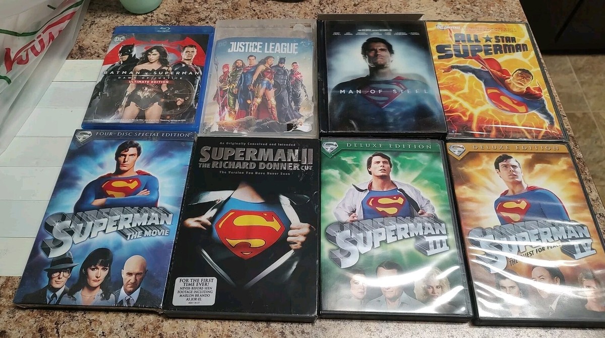 Superman Movie 4-Disc 2 Donner 3 4 Deluxe Man Of Steel Vs Batman