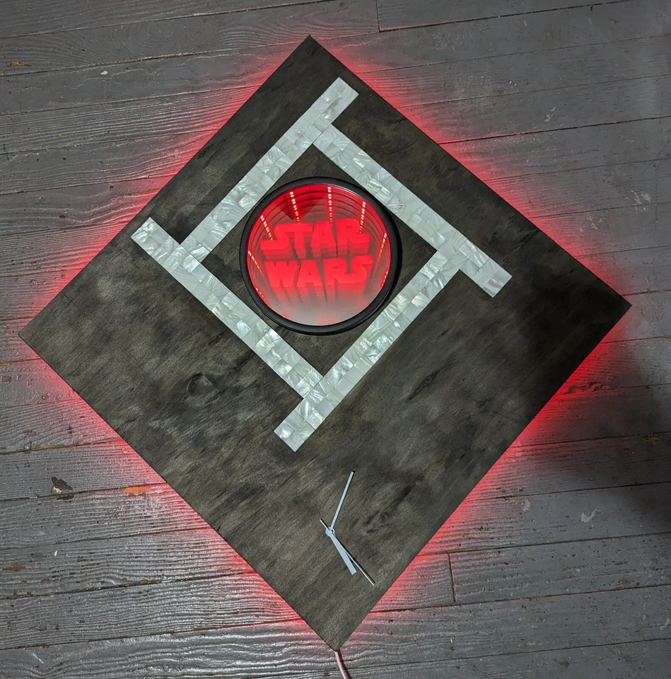  Reloj de Pared Espejo Infinito LED Star Wars Arte Moderno Ilusión Óptica Mosaico  Foto 4 de 4
