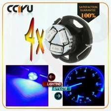 4Pcs Blue T5 T4.7 Neo Wedge 3-SMD LED Dash HVAC Climate Lights Control Lamp 12mm