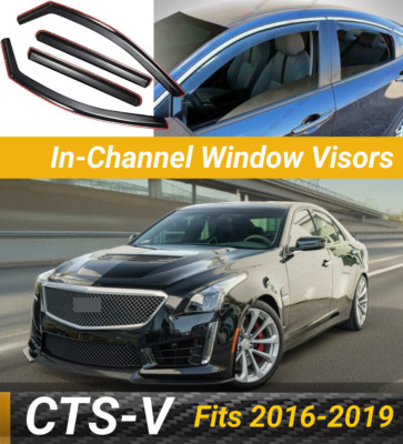 Fits Cadillac CTS-V 2016-2019 In-Channel Vent Window Visor Rain Sun Guard Shade
