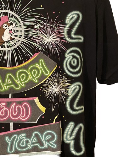 Bucees T Shirt Happy New Years 2024 Gr. XL Glow In The Dark Neu - Bild 5 von 5