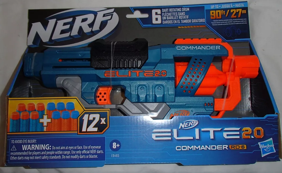 Nerf Elite 2.0 Commander Com Tambor Giratório Para 6 Dardos