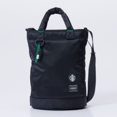 【新品】STARBUCKS x PORTER SHAPE DRUM BAG(S) Starbucks Japan x PORTER Coffee Bean Shape Drum Bag Black S