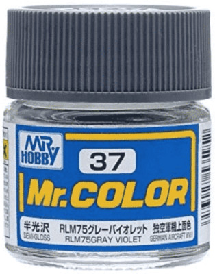 Mr. Hobby C37 Mr. Color Semi Gloss RLM75 Gray Violet Lacquer Paint 10ml - US