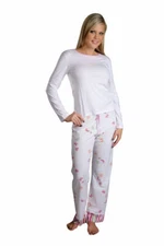 Hering 100% Cotton LongSleeve CrewNeck Floral Print Pajama Set 76FR