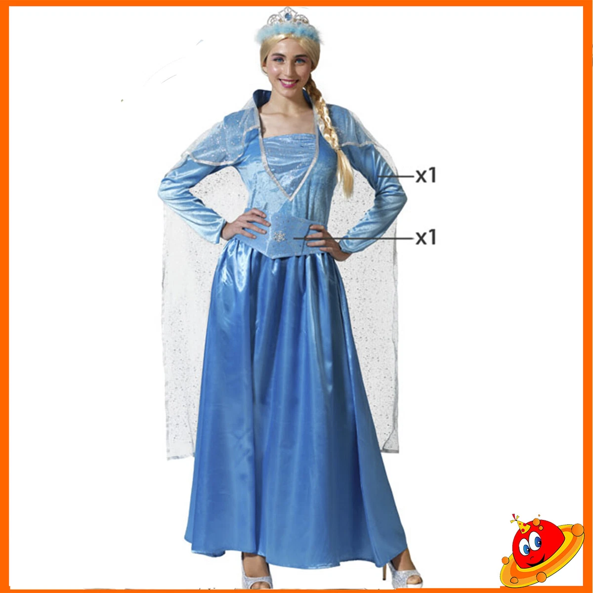 Dressforfun Costume Principessa Del Castello Per Donna, Abito Lungo In Velluto E Chiffon Con Ornamento Per Capo