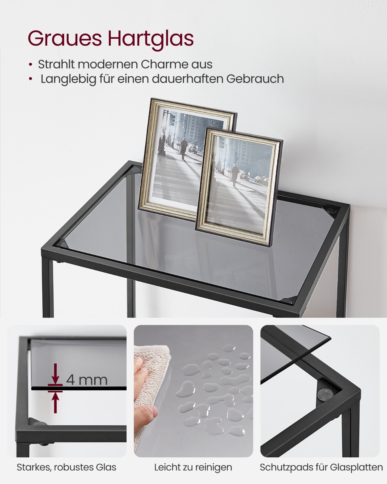 Glasregal mit 6 Ablagen schmales Badregal Standregal goldfarben Badregal