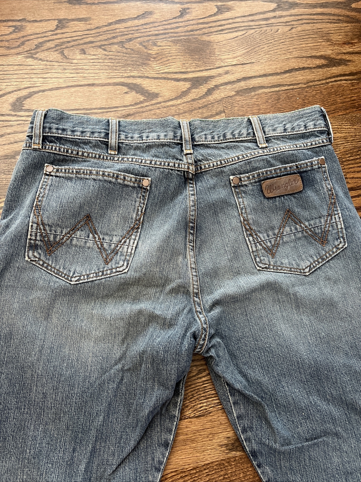 Wrangler Retro Slim Straight Jeans Western Mens 36x31 Blue Denim - View 11