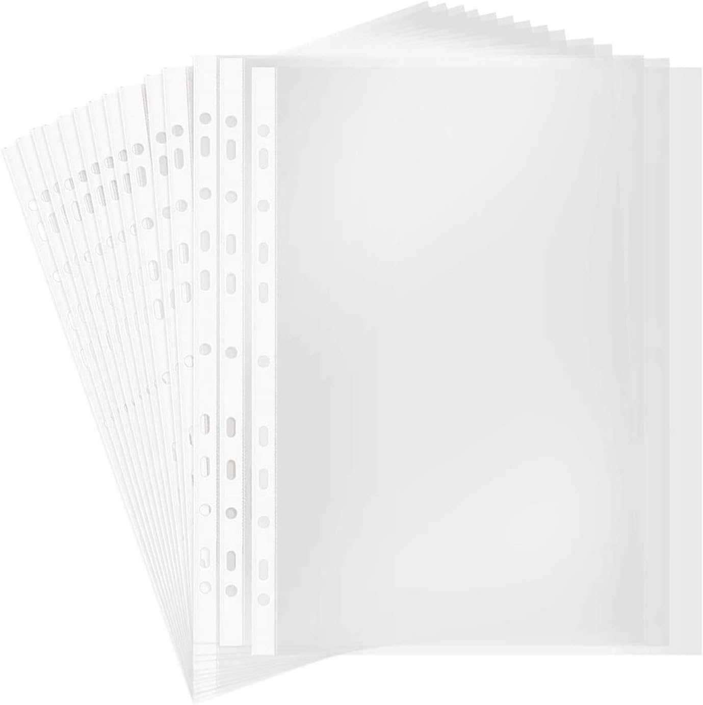 A4 Punched Pocket, 100 Pages/Pack Sheet Protector Binder Pocket Paper File Lette