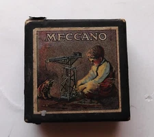 RARE MECCANO Erector Set Antique 139 Parts Washers Clips Screws Vintage in Box