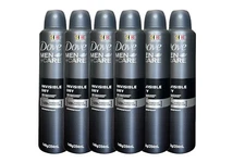 6 PK Dove Men+Care Antiperspirant Aerosol Invisible Dry 254 ML / 8.59 FL OZ