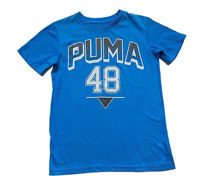 Puma Boys' Youth Short Sleeve Sport Tee Shirt Top Blue Size M