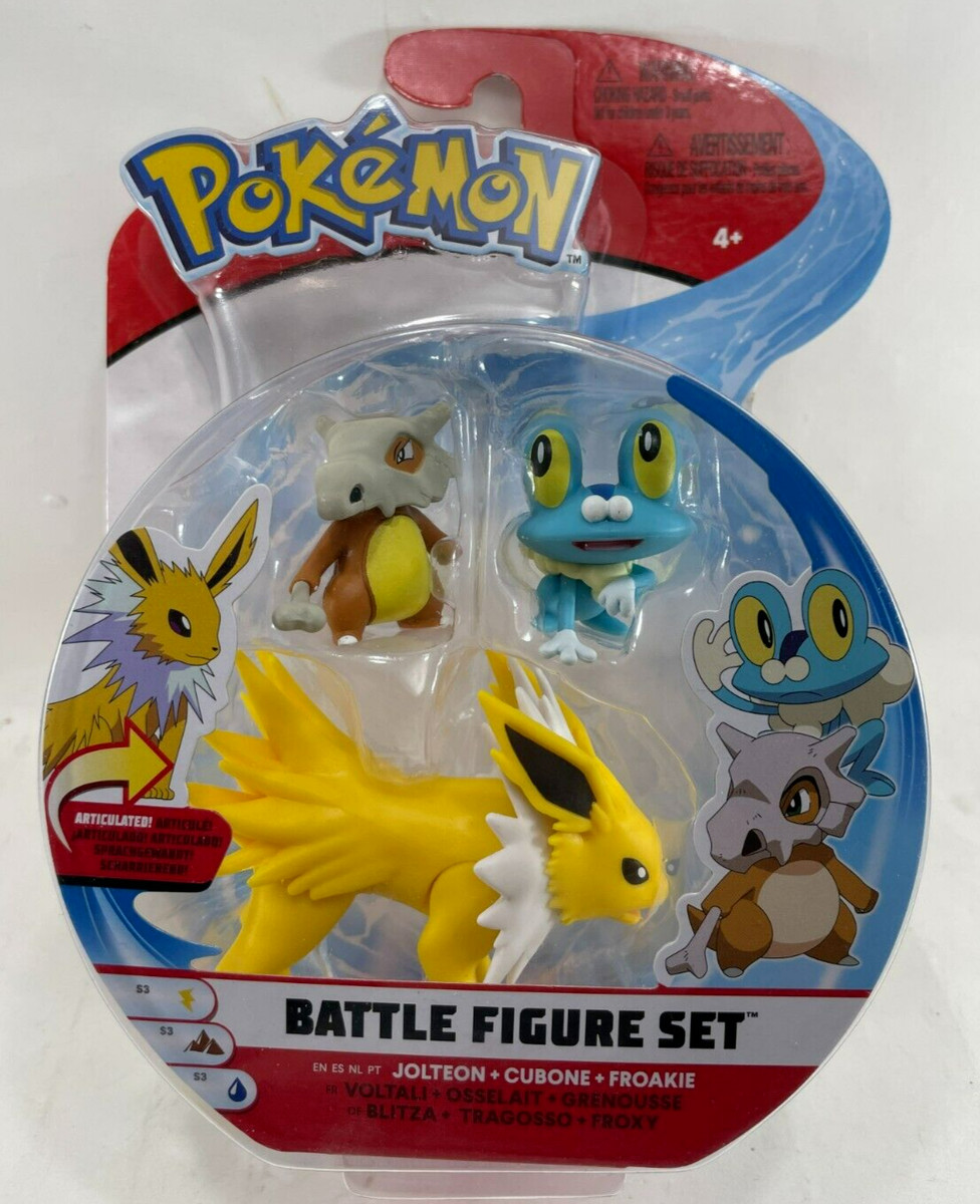 3 Figure Set Poke Battle Set Jolteon Cubone Froakie Action Figures Figurine