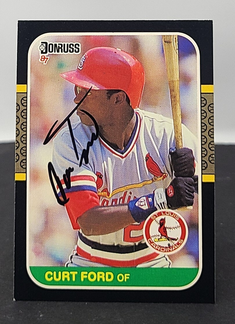 curt-ford-signed-1987-donruss-baseball-cards-454-st-louis-cardinals