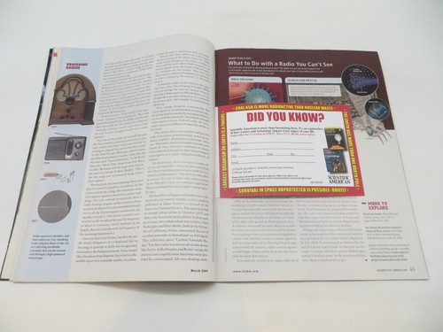 SCIENTIFIC AMERICAN Magazine MARCH 2009 Nuclear Tests/Nanotube Radios Microbot - Picture 7 of 9