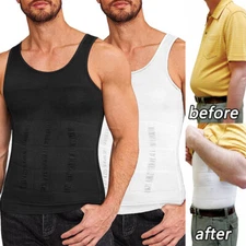 Mens Slimming Vest Abs Abdomen Compression Shirt Workout Tank Tops Body Shaper